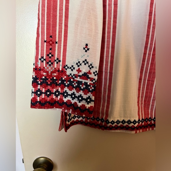 Tory Burch tunic. Colors are red, whit and blue with beautiful stitching. - Picture 6 of 6